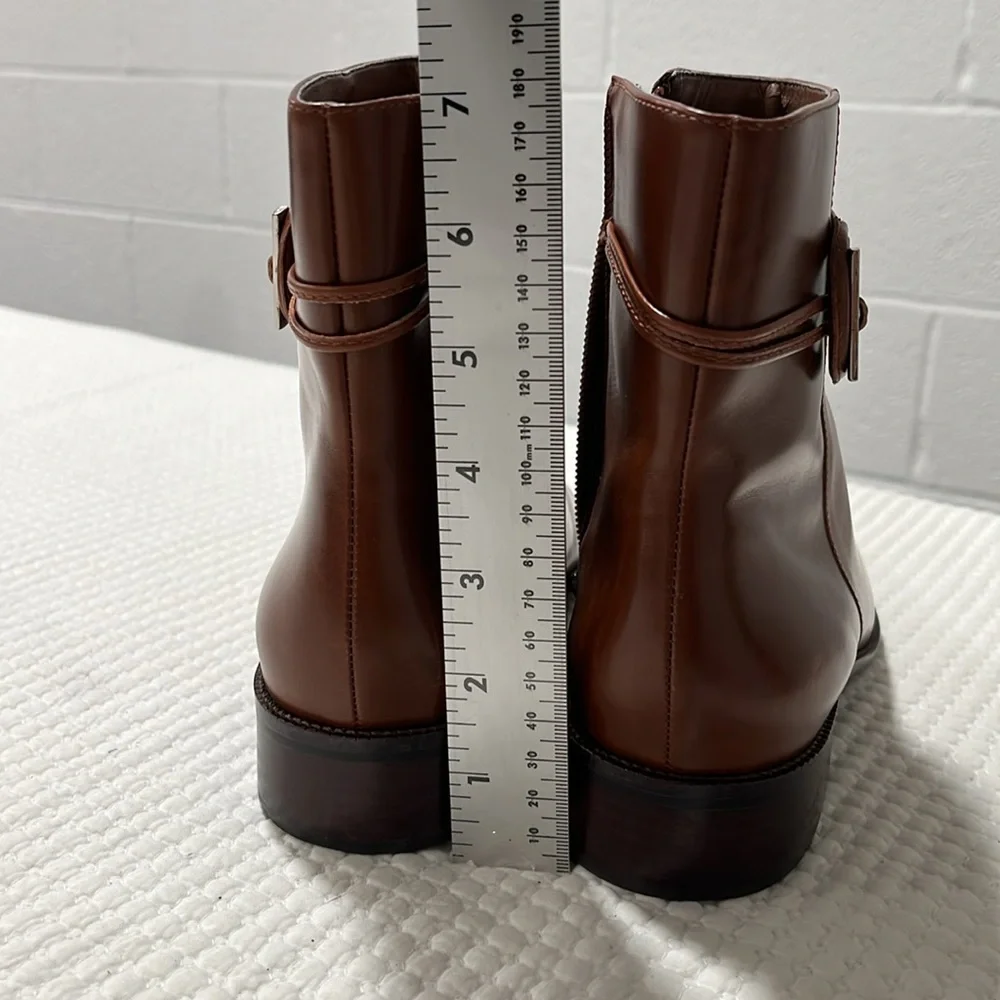 Talbots Western Ankle Booties Sz 9B  Brown Leather Equestrian Boots